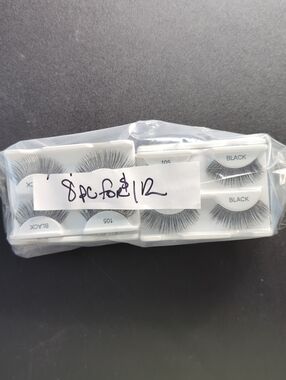 Pack of Black False Eyelashes - Multiple Pairs 8pc Bundle